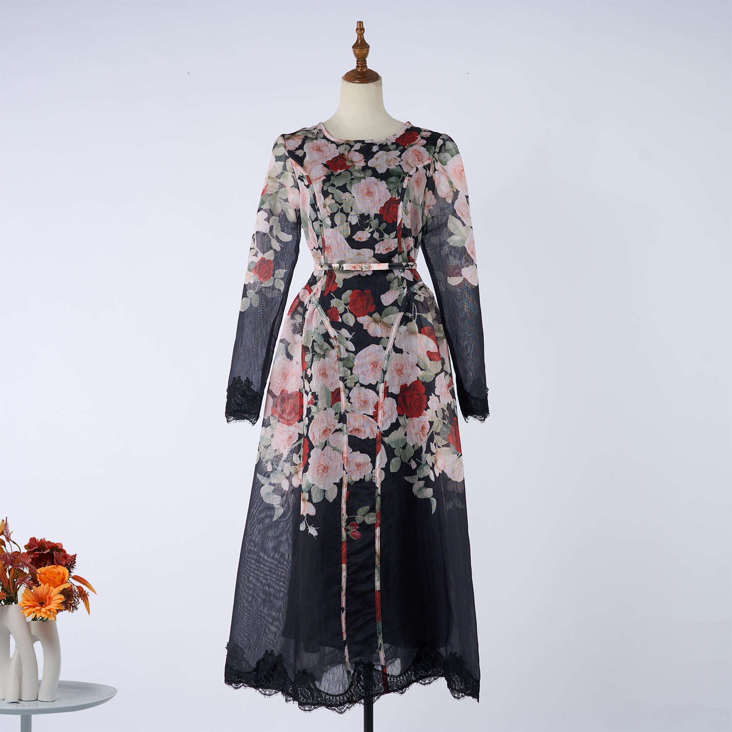 Women Printed Long Sleeved Summer And Autumn Vacation Dress Daylight