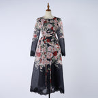 Women Printed Long Sleeved Summer And Autumn Vacation Dress Daylight