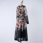 Women Printed Long Sleeved Summer And Autumn Vacation Dress Daylight