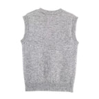Chaleco de punto con cuello redondo y adornos florales para mujer, ropa de otoño coreana