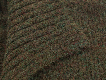 Idle Retro Lapels Jacquard Lace up Knitted Cardigan Autumn Loose Slimming Sweater Coat for Women