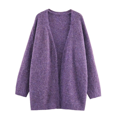 Women Lace Collared Blouse Shoulder Strap Two Piece Knitted Cardigan Set