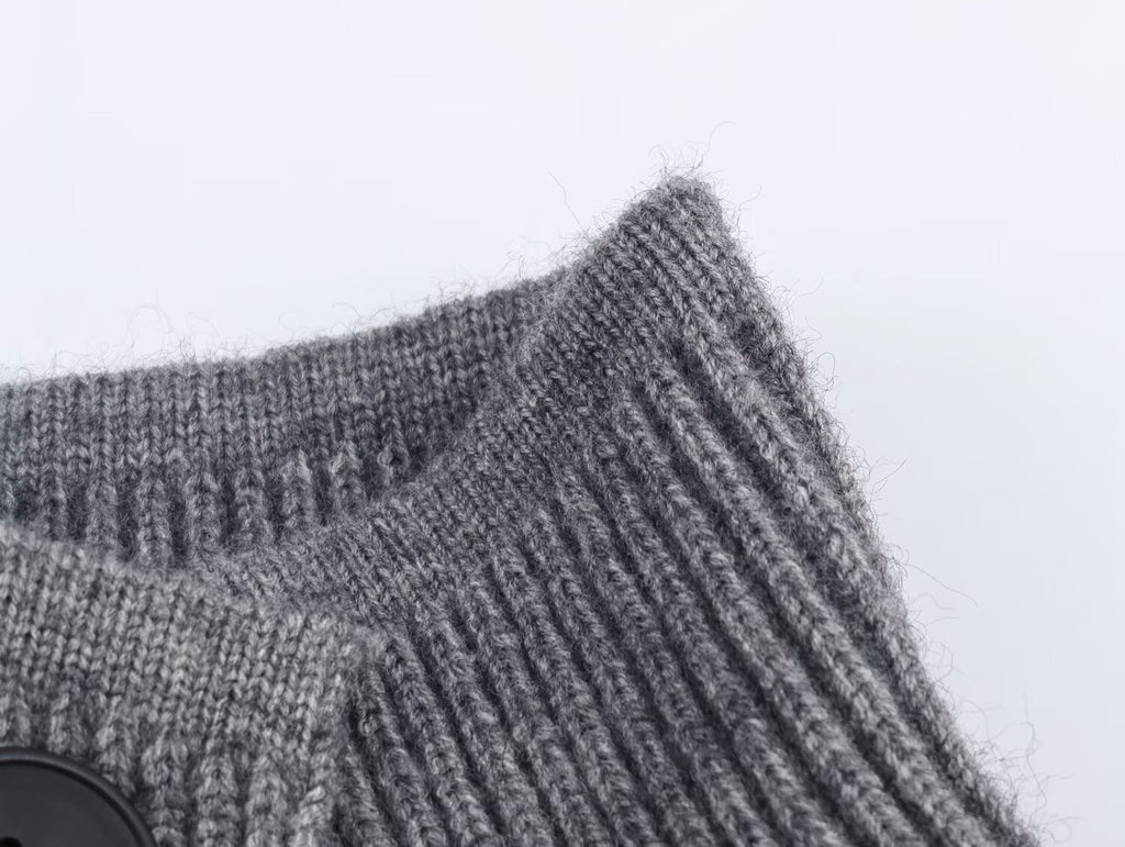 Cárdigan de punto con costuras de colores a juego, holgado e informal para mujer de otoño