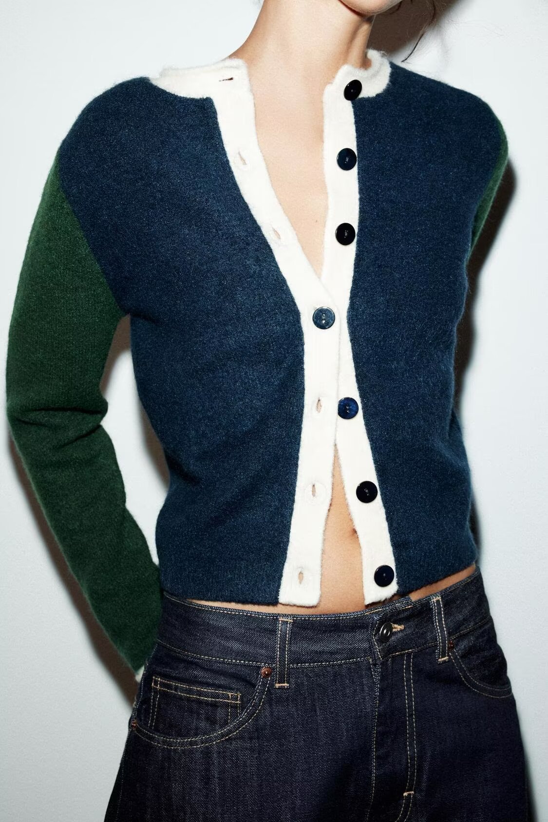 Coat Casual Loose Women Autumn Contrast Color Knitwear