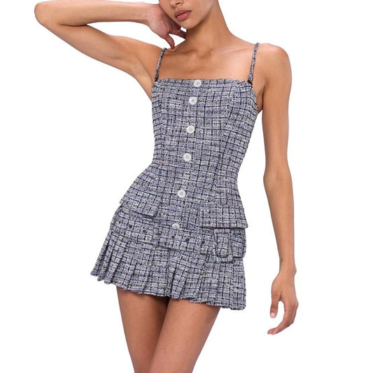 Vestido camisero de punto desmontable con parte superior de tubo y hebilla de cinturón clásico sexy para mujer