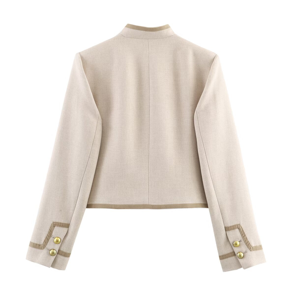 Women Clothing Casual Padded Shoulder Bends Hitches Chinese Knot Button Top SenDa