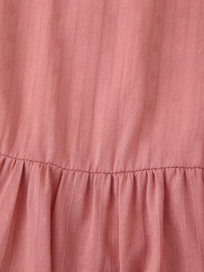 Camisa bordada de manga larga con contraste de color para mujer