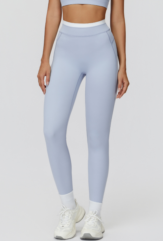 Nude Feel Yoga Trousers Thread High Waist Contrast Color Tight Trousers Women Sports Running Fitness Clothes Sollinarry