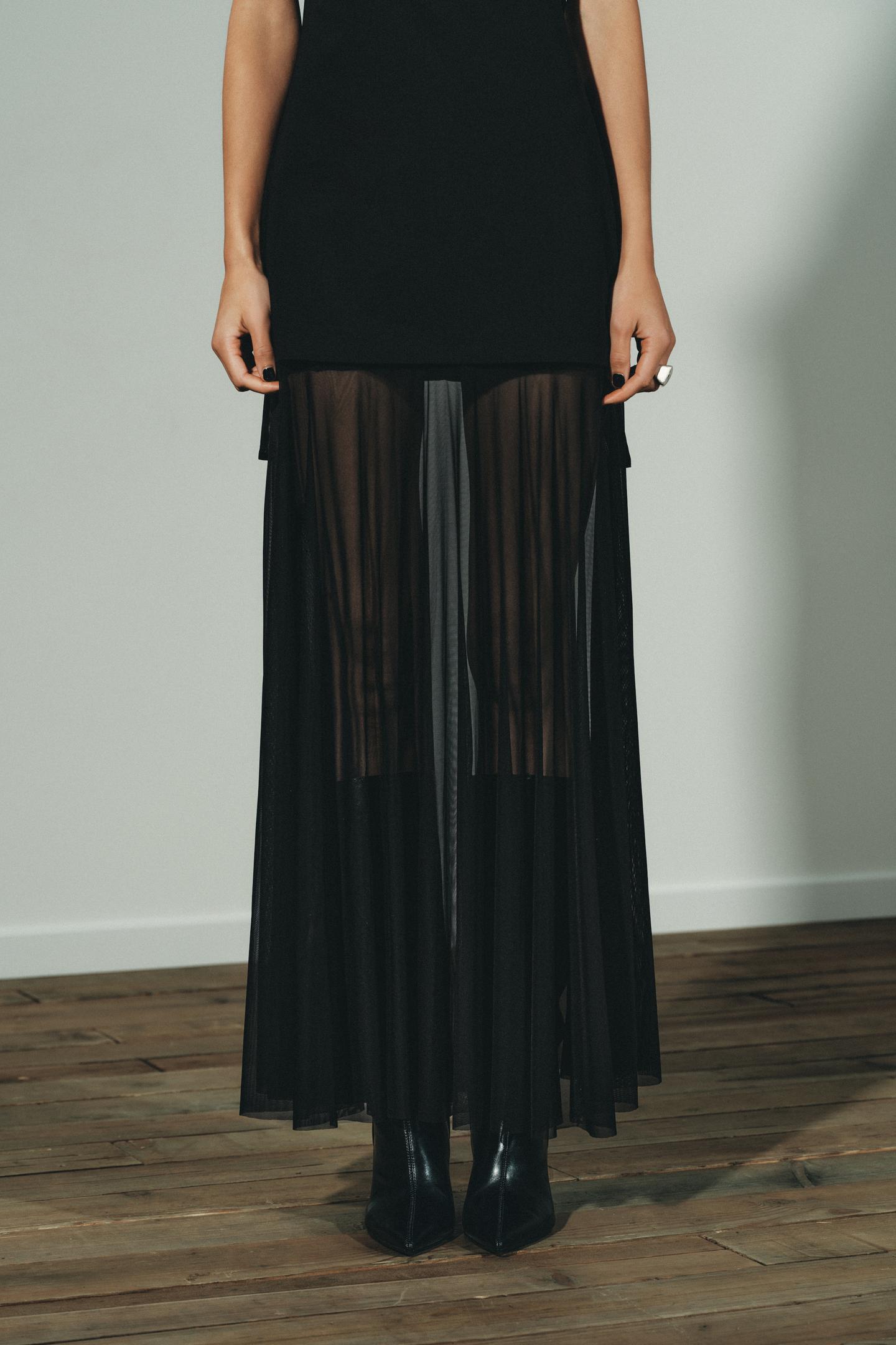 Women Clothing Autumn off the Shoulder Tube Top Stitching Design Dress TRAF