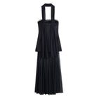 Women Clothing Autumn off the Shoulder Tube Top Stitching Design Dress TRAF