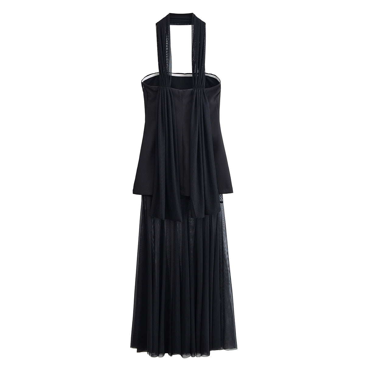 Women Clothing Autumn off the Shoulder Tube Top Stitching Design Dress TRAF