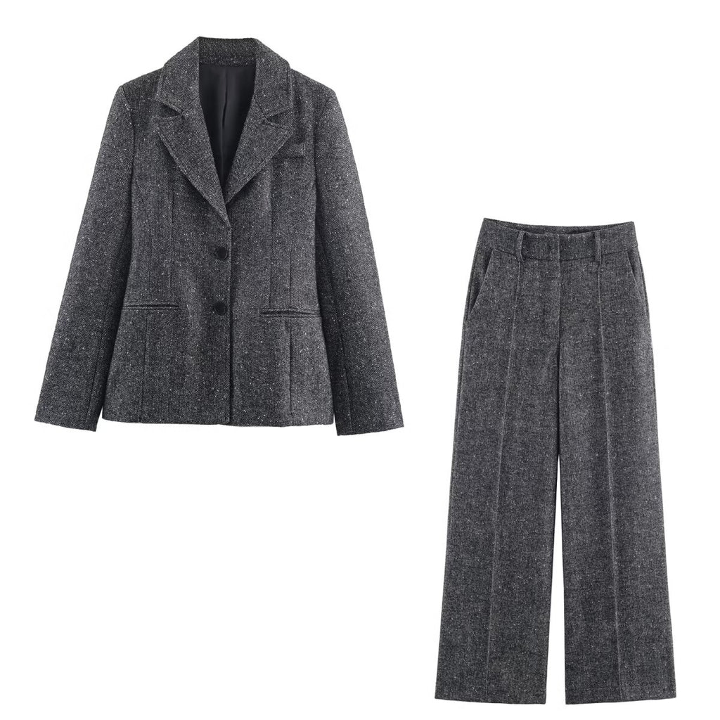 Women Clothing Autumn Winter Elegant Blazer Pant Sets SenDa