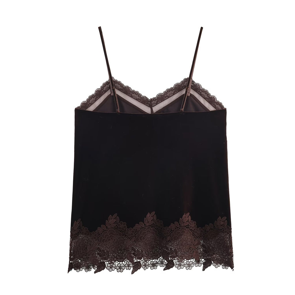 Haut de lingerie sexy en dentelle et velours pour femme, idéal pour l'hiver