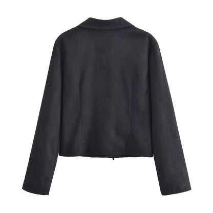 Camisa de manga larga con cordones y efecto ante elegante y a la moda para mujer