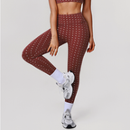 High Waist Elastic Silver Polka Dot Yoga Pants Women Hip Lifting Tights Outdoor Running Sports Ninth Pants YiGlo