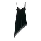 Women Clothing Simple Velvet Lace Midi Dress flightCourse