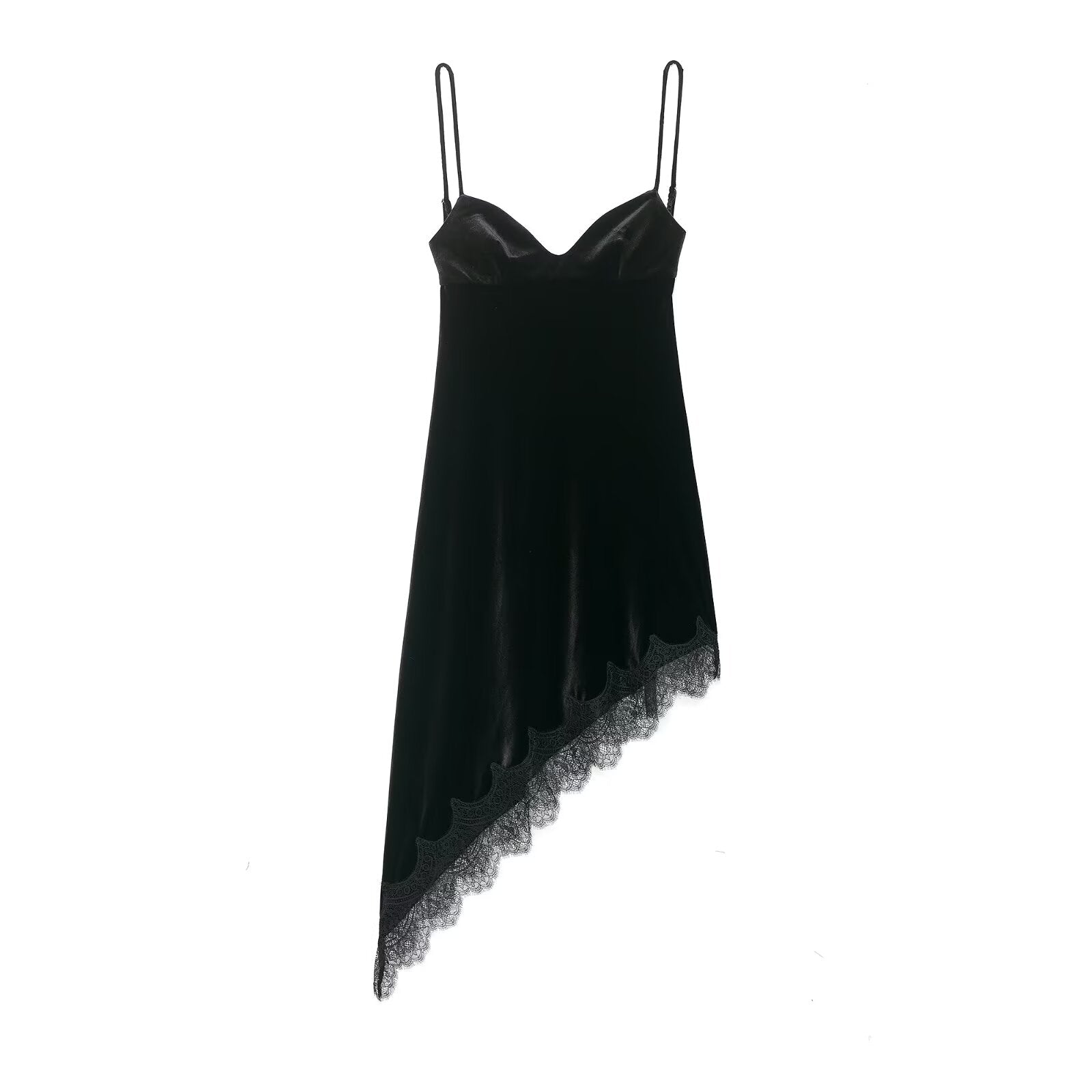 Women Clothing Simple Velvet Lace Midi Dress flightCourse