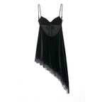 Women Clothing Simple Velvet Lace Midi Dress flightCourse
