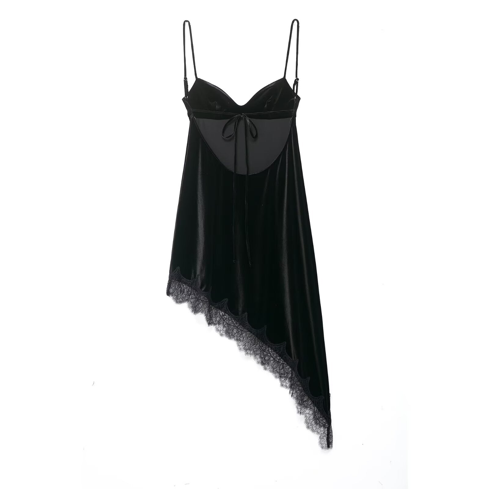 Women Clothing Simple Velvet Lace Midi Dress flightCourse