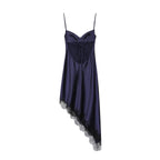 Women Clothing Simple Velvet Lace Midi Dress flightCourse