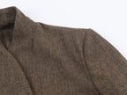Women Clothing Winter Office Herringbone Twill Blazer SenDa