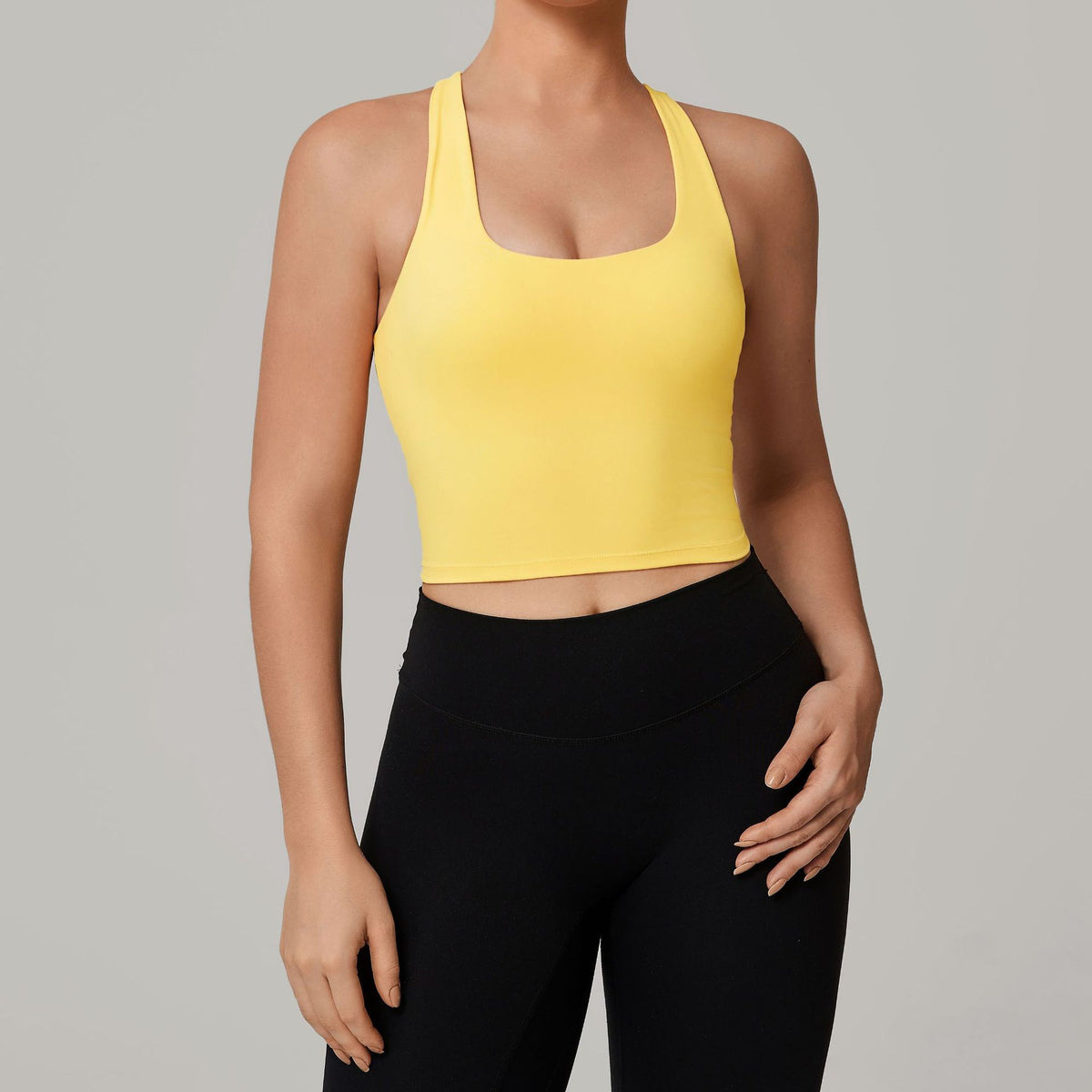 Autumn Sand Nude Feel Beauty Back Yoga Vest Summer Running Quick Drying Tops Outerwear Fitness Sports Vest Women PeachYou