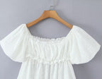 Chemise à manches bouffantes Sweet Niche Doll pour femme, printemps-automne, pull ample assorti