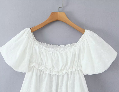 Camisa de muñeca Niche con mangas abullonadas para mujer, suéter holgado a juego para primavera y otoño