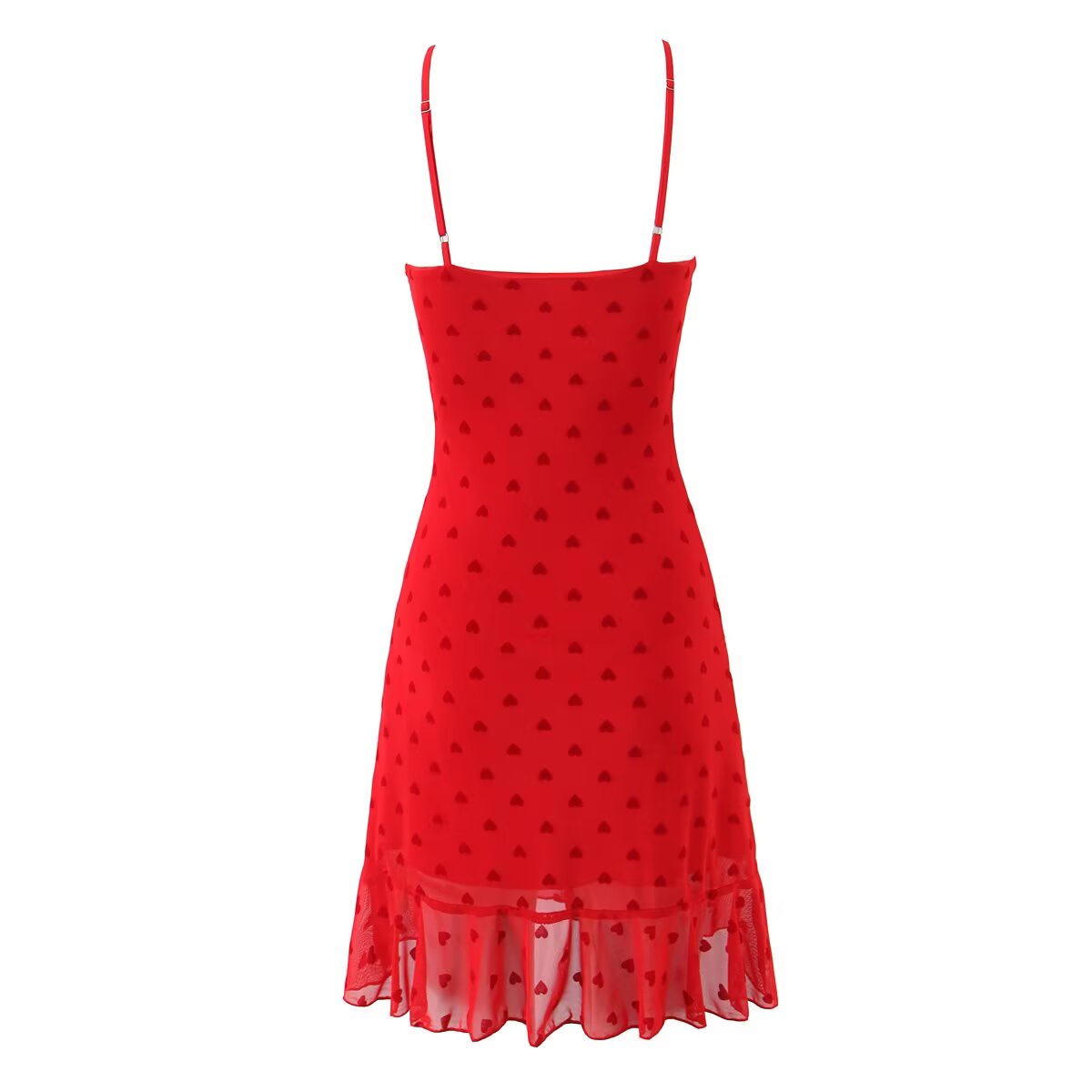 Women All Match Low Collar Lovely Polka Dot Mini Strap Dress Aiostar