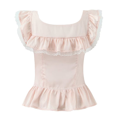 Débardeur court et sexy en dentelle Atmosphere Lace, coupe moulante, taille basse, style Niche.