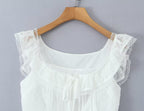 Atmosphere Lace Sleeveless Small Top Niche Lace up Waist Tight Sexy Short Sexy Shirt Vest
