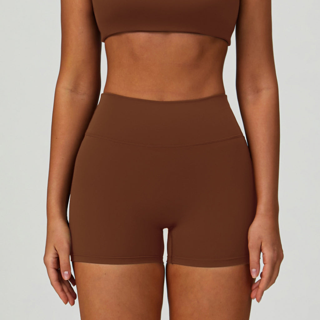 Nude Feel Yoga Shorts Tight High Waist Quick Drying Outdoor Exercise Shorts Women Casual Running Fitness Clothes Sollinarry