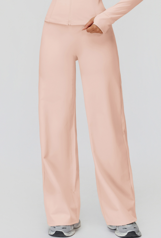 Pantalones casuales con forro polar que mantienen el calor, pantalones de cintura alta y pierna ancha para deportes al aire libre, pantalones de pierna ancha para correr para mujer