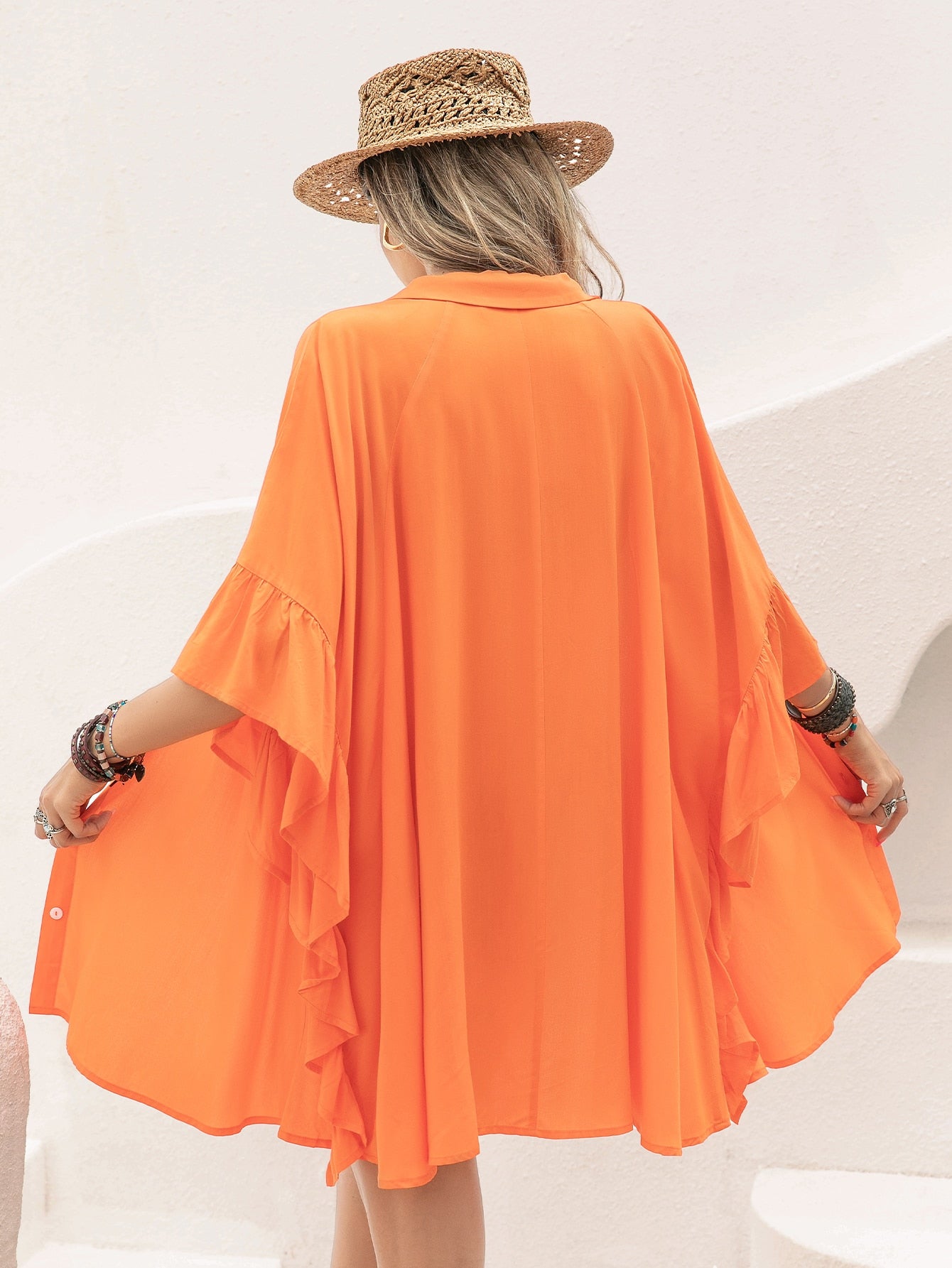 Camisa informal de manga larga para vacaciones para mujer