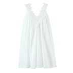 Robe sexy sans manches à col en V ornée de dentelle et de volants