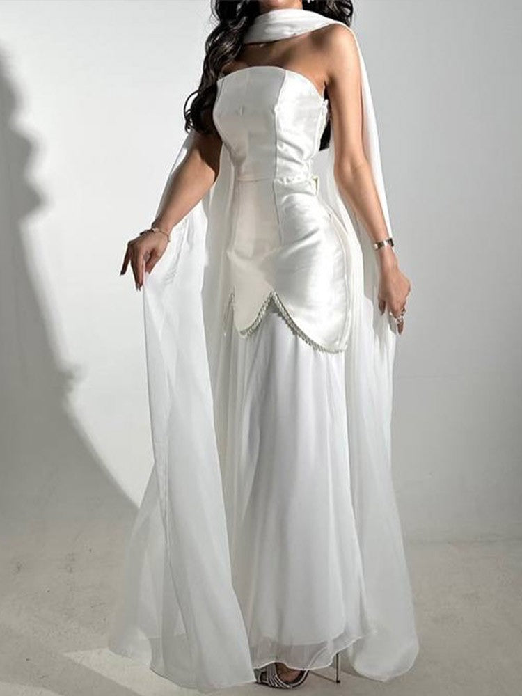 Robe bustier sexy d'hiver pour femme, dos nu, sans manches, couleur unie, avec coutures en résille
