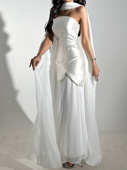 Vestido de invierno sexy para mujer, sin mangas, con espalda descubierta y color liso, con parte superior de tubo y costuras de malla