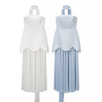Robe bustier sexy d'hiver pour femme, dos nu, sans manches, couleur unie, avec coutures en résille