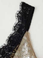 Robe en dentelle ornée de perles pour femme