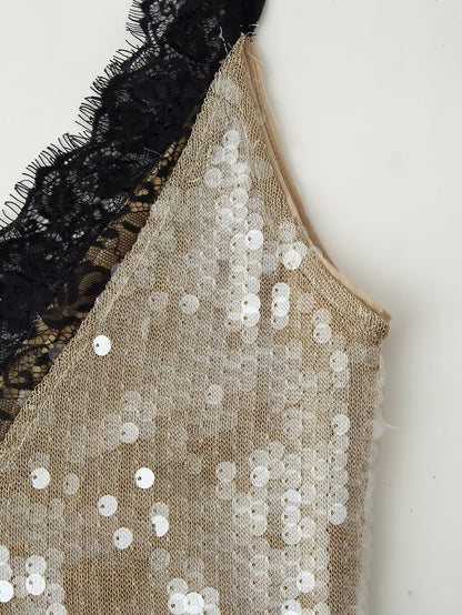 Vestido de encaje con decoración de cuentas para mujer