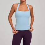 Halter Yoga Vest Tight Back Yoga Jacket Naked Women Sense Sports Fitness Running Yoga Clothes PeachYou
