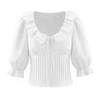 White Petal Collar Shirt