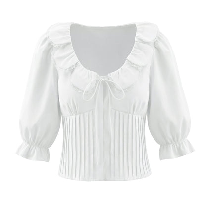 White Petal Collar Shirt