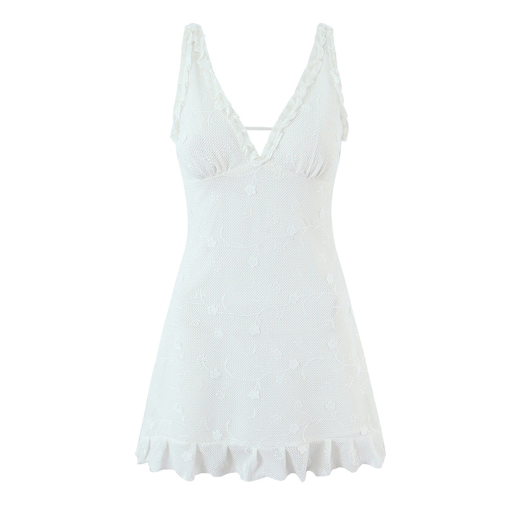 Women Clothing Mesh Embroidered Vest Dress Camille