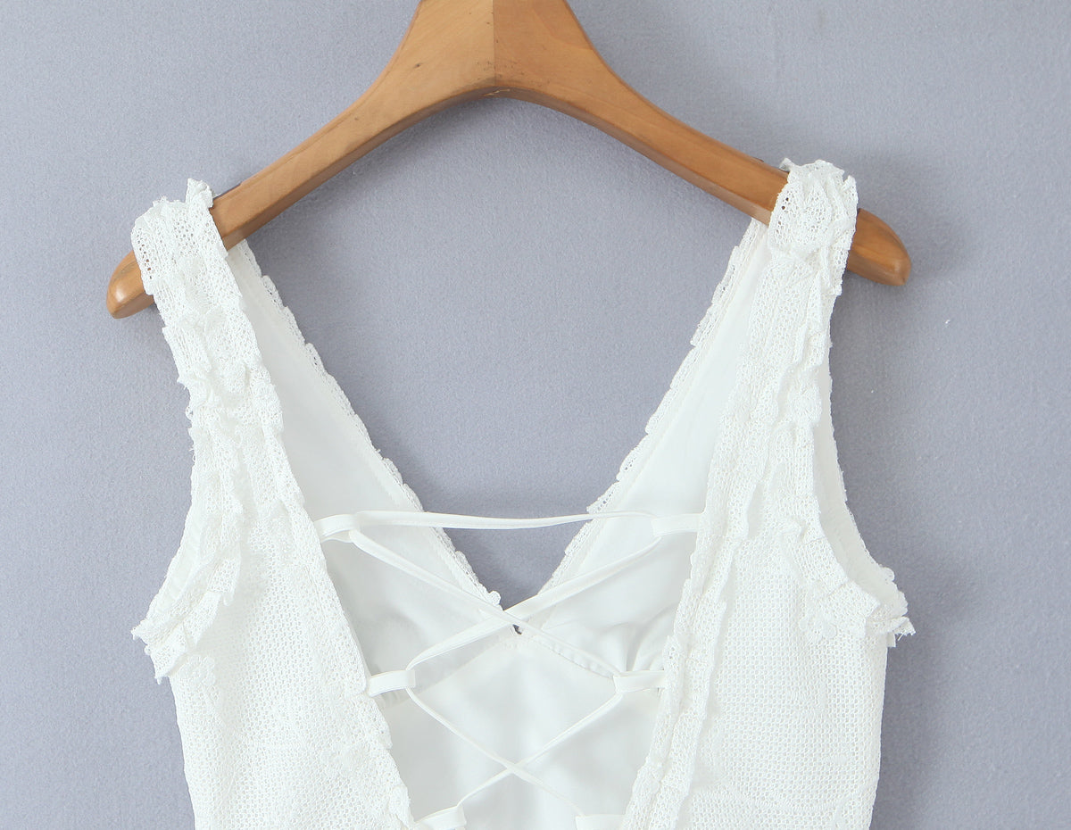 Women Clothing Mesh Embroidered Vest Dress Camille
