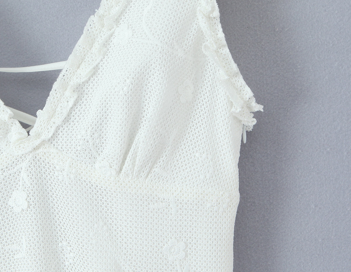 Women Clothing Mesh Embroidered Vest Dress Camille
