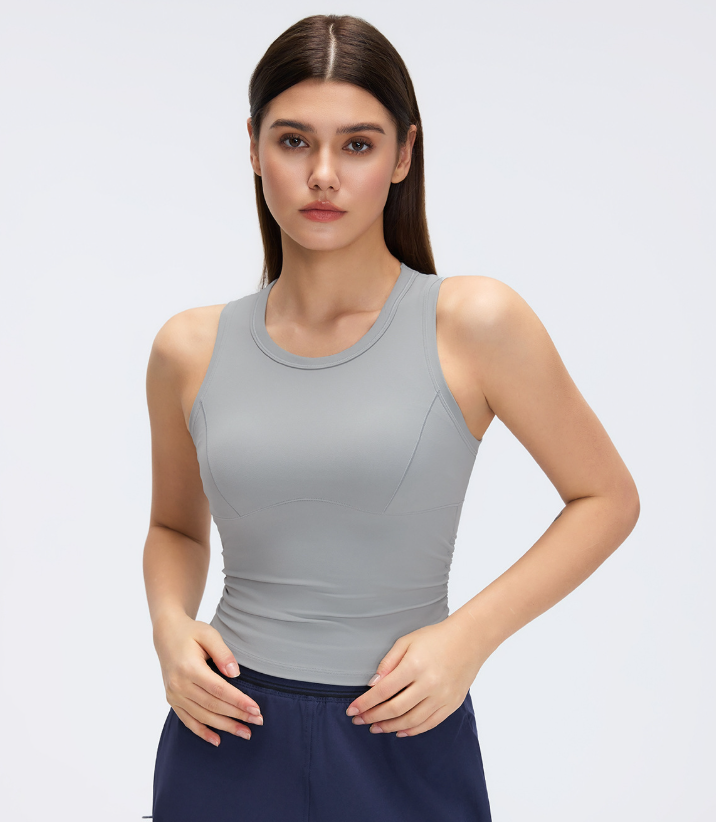 Sleeveless Sports Vest Women Skinny Slimming Running Training Yoga Clothes Wear Free Bra Workout Clothes Top Tichin
