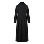 Women Solid Color Slim One Button Long Long Sleeve Collared Coat JiaJia
