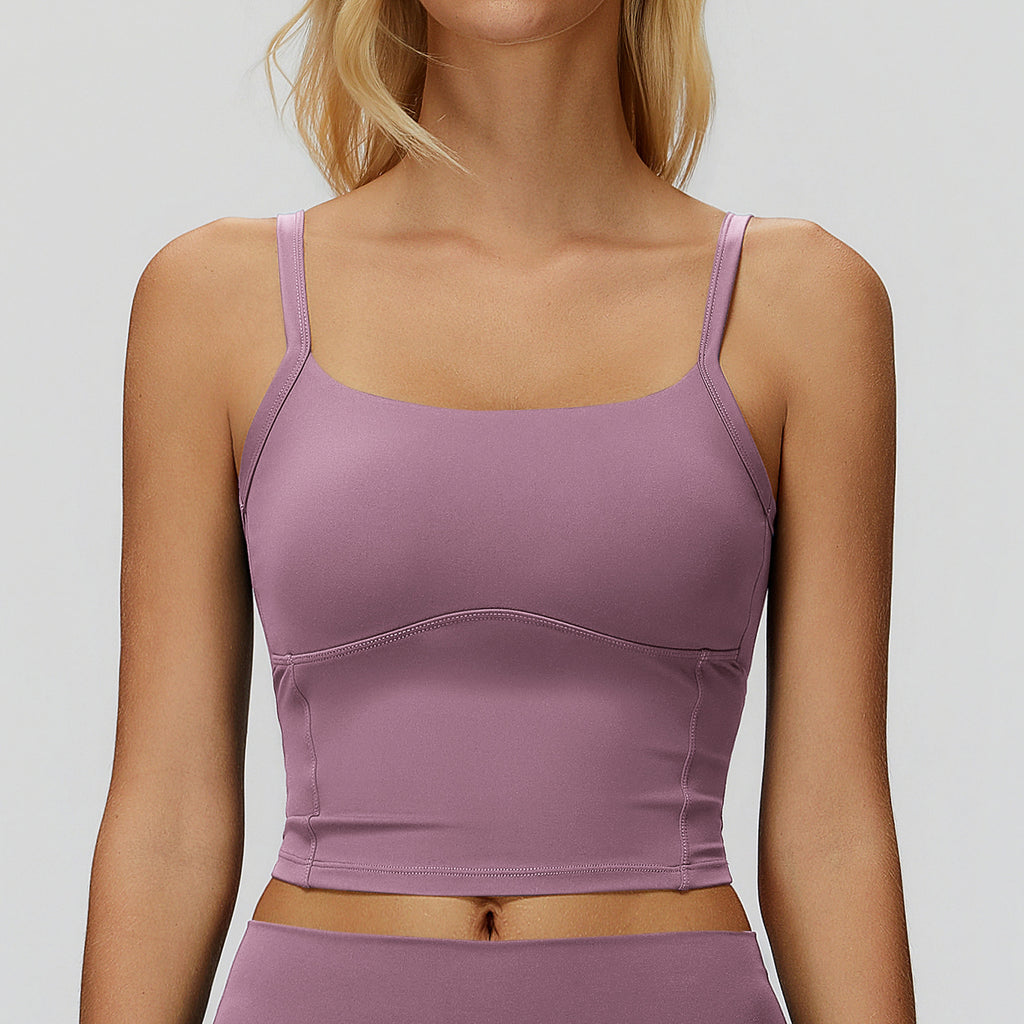 Brushed Yoga Vest Generous Beauty Back Double Shoulder Strap Sports Vest Outdoor Running Exercise Underwear Women Sollinarry