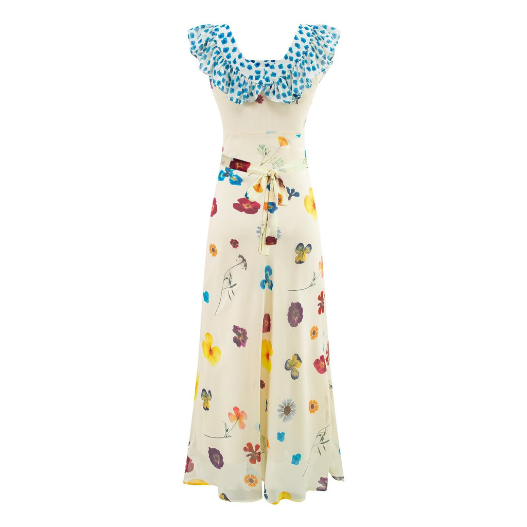 Seaside Holiday Wear Strap Floral Dress for Women Summer Super Beautiful PullWind